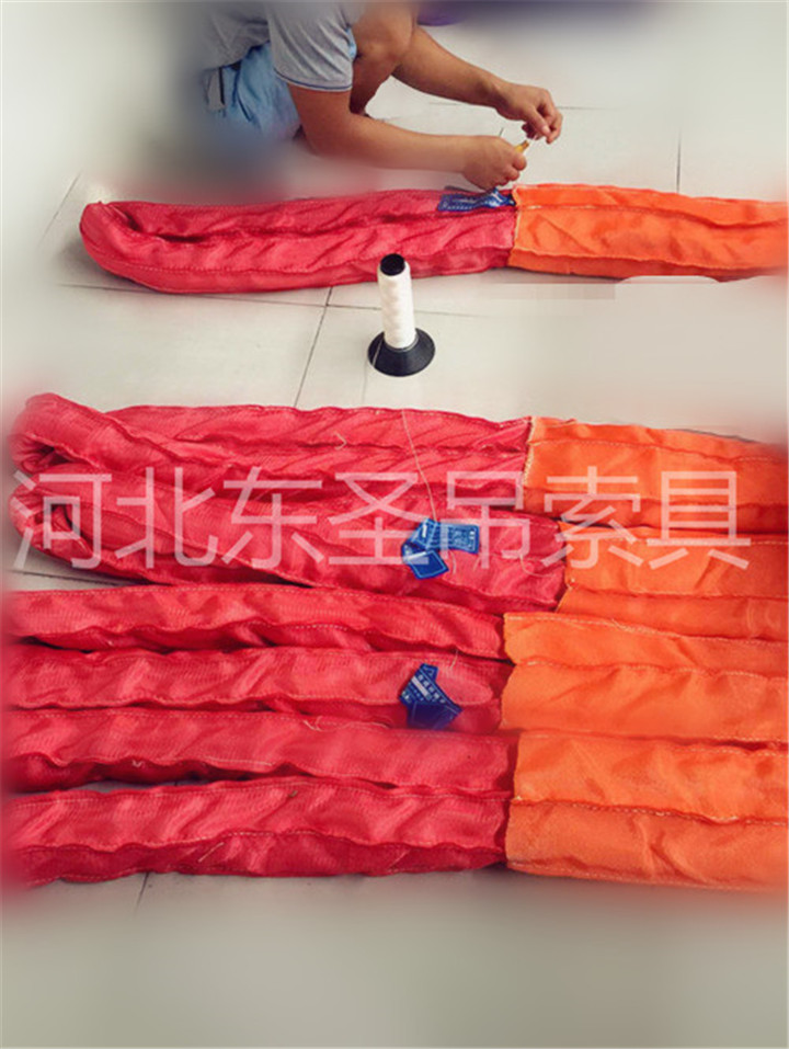 100吨柔性吊装带生产加工现场--河北东圣吊索具制造有限公司